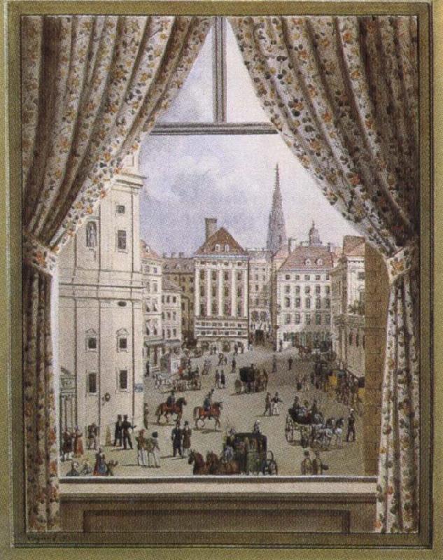 franz von schober a view of a viennese square in oil painting image